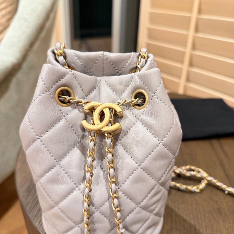 Chanel 22s 香奈兒菱格紋金球小水桶 晶片款-6
