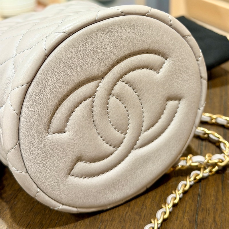 Chanel 22s 香奈兒菱格紋金球小水桶 晶片款-7