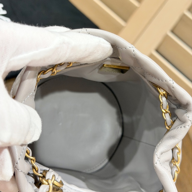 Chanel 22s 香奈兒菱格紋金球小水桶 晶片款-8