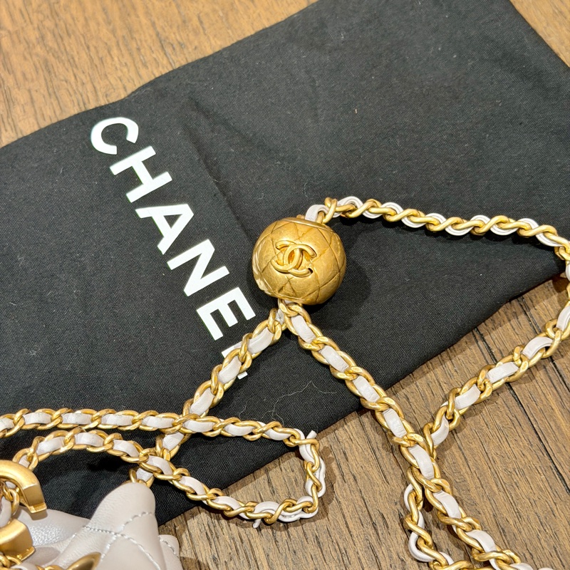 Chanel 22s 香奈兒菱格紋金球小水桶 晶片款-11