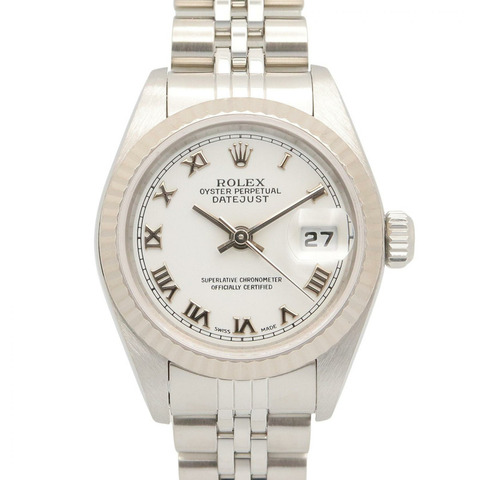 18K白金 不鏽鋼 白面盤 Date Just 腕錶【ROLEX 勞力士】 79174