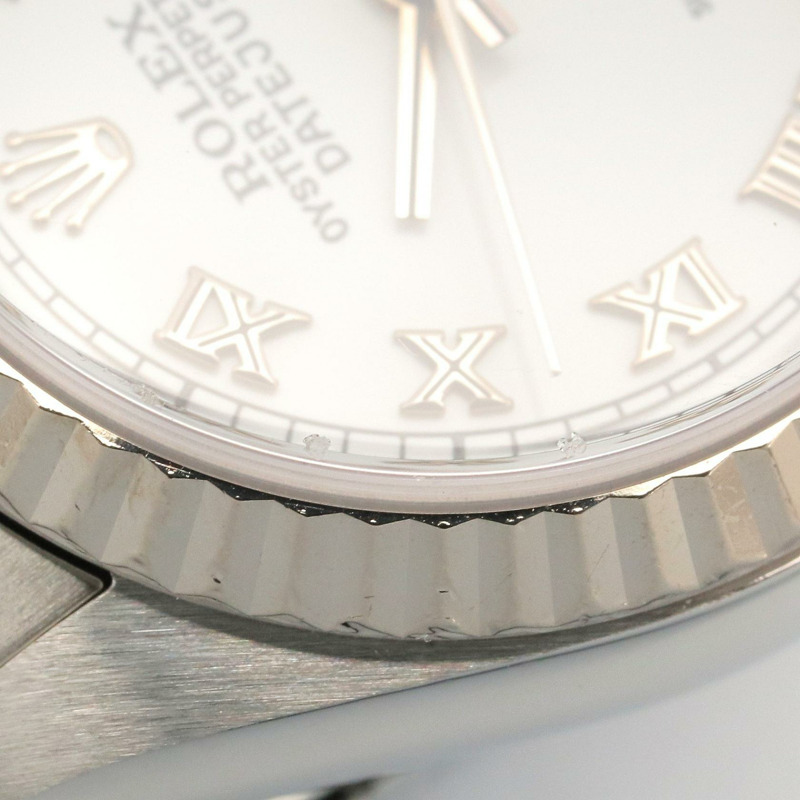 18K白金 不鏽鋼 白面盤 Date Just 腕錶【ROLEX 勞力士】 79174-7