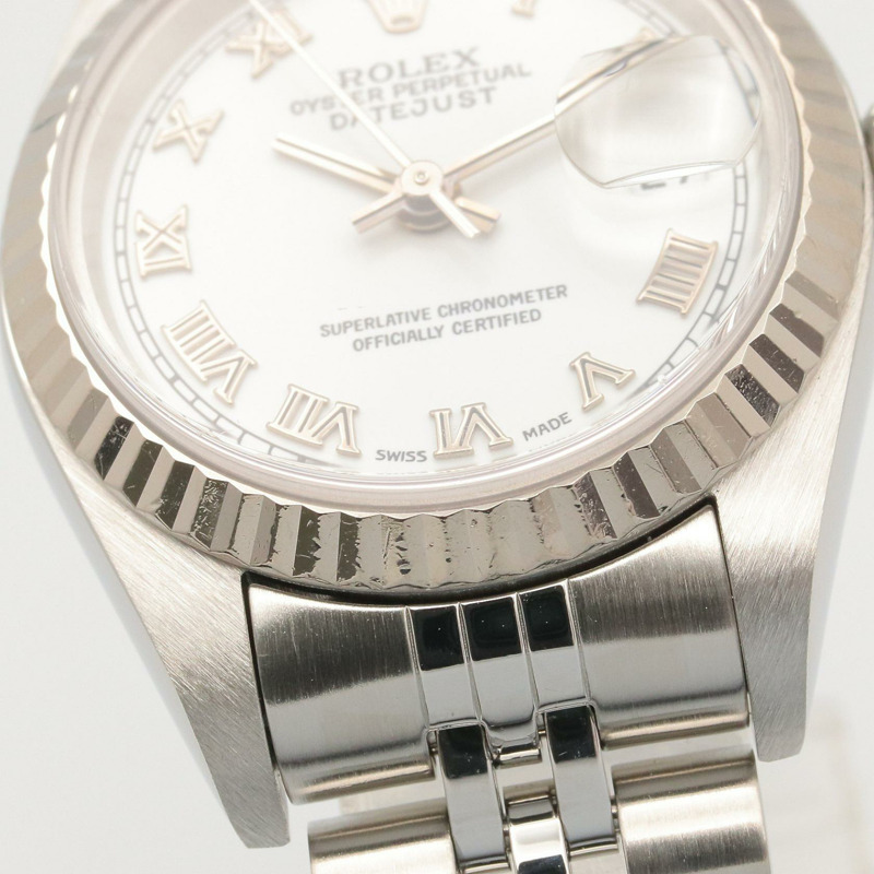 18K白金 不鏽鋼 白面盤 Date Just 腕錶【ROLEX 勞力士】 79174-8