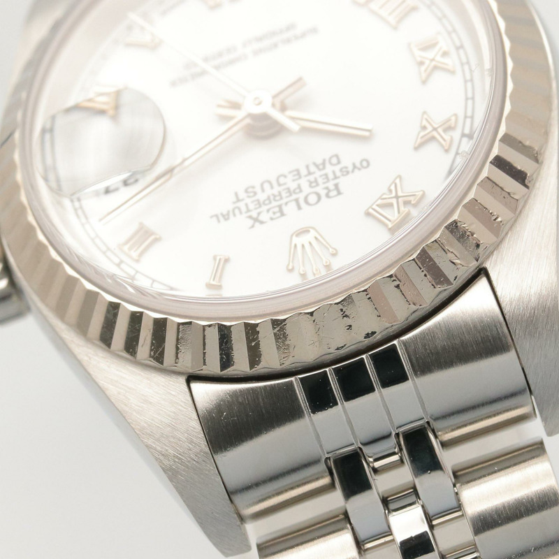 18K白金 不鏽鋼 白面盤 Date Just 腕錶【ROLEX 勞力士】 79174-9
