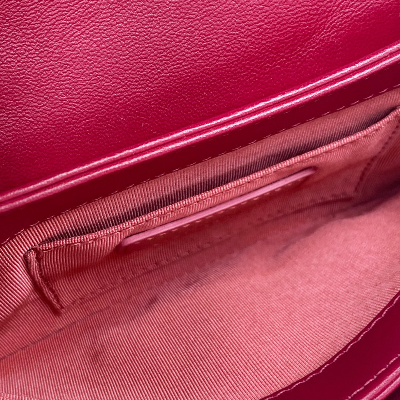 紅色 天鵝絨 玫瑰花圖案 肩背包 金釦 (無卡)【CHANEL 香奈兒】-2