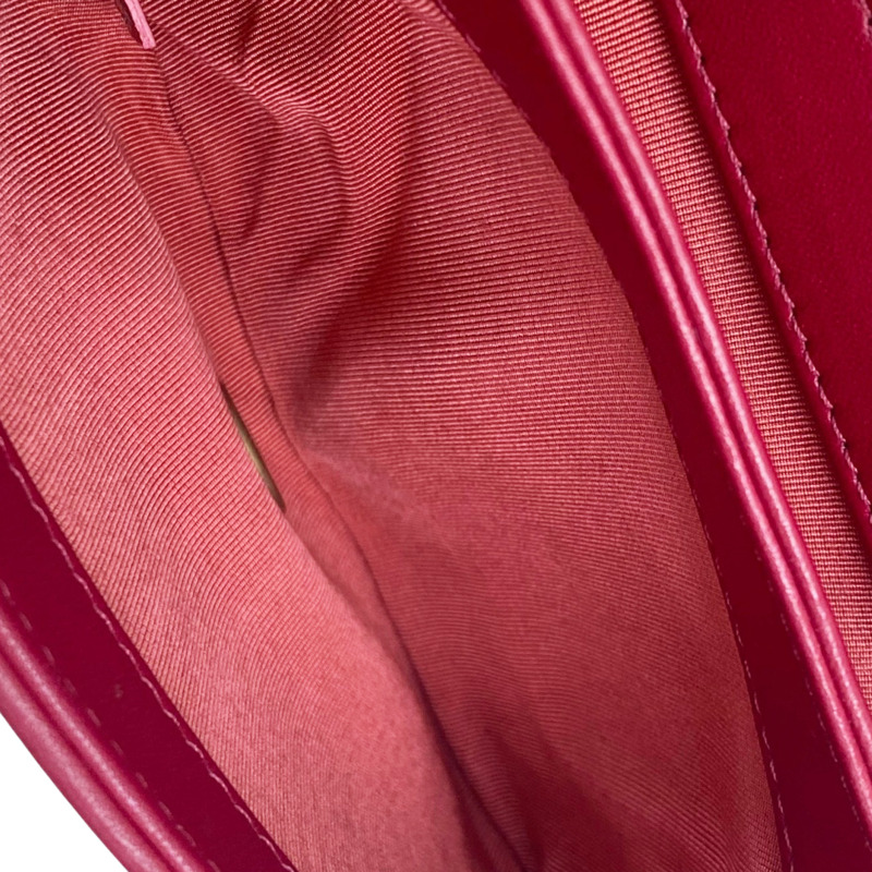 紅色 天鵝絨 玫瑰花圖案 肩背包 金釦 (無卡)【CHANEL 香奈兒】-3