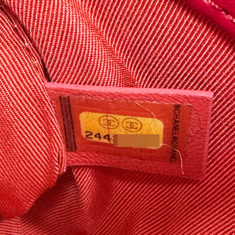 紅色 天鵝絨 玫瑰花圖案 肩背包 金釦 (無卡)【CHANEL 香奈兒】-5