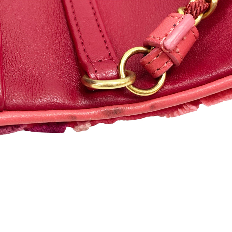 紅色 天鵝絨 玫瑰花圖案 肩背包 金釦 (無卡)【CHANEL 香奈兒】-12