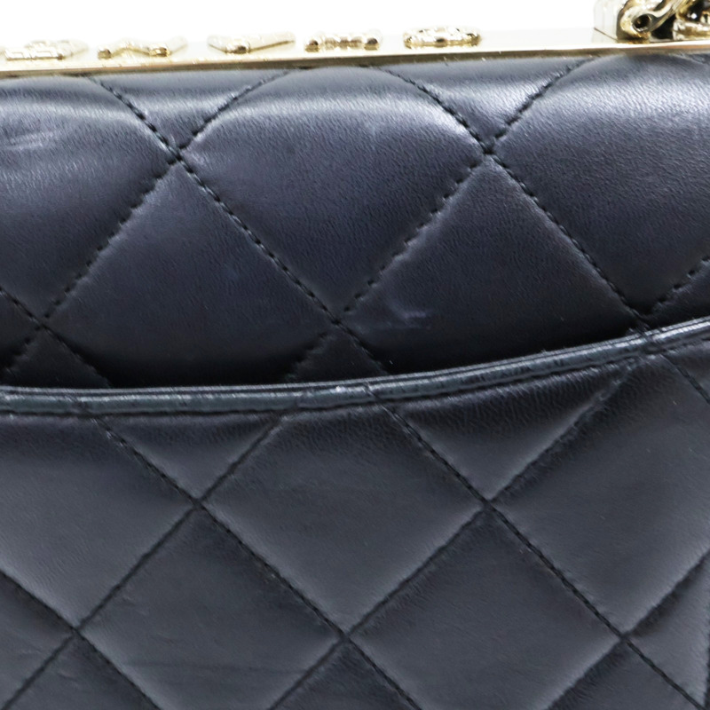 黑色 羊皮 Trendy CC 兩用包 金釦【CHANEL 香奈兒】 A92236-9