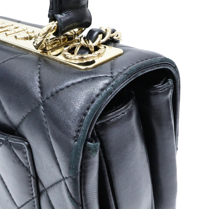 黑色 羊皮 Trendy CC 兩用包 金釦【CHANEL 香奈兒】 A92236-12