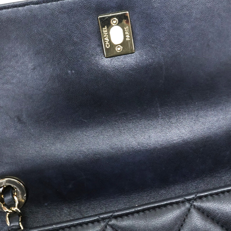 黑色 羊皮 Trendy CC 兩用包 金釦【CHANEL 香奈兒】 A92236-14