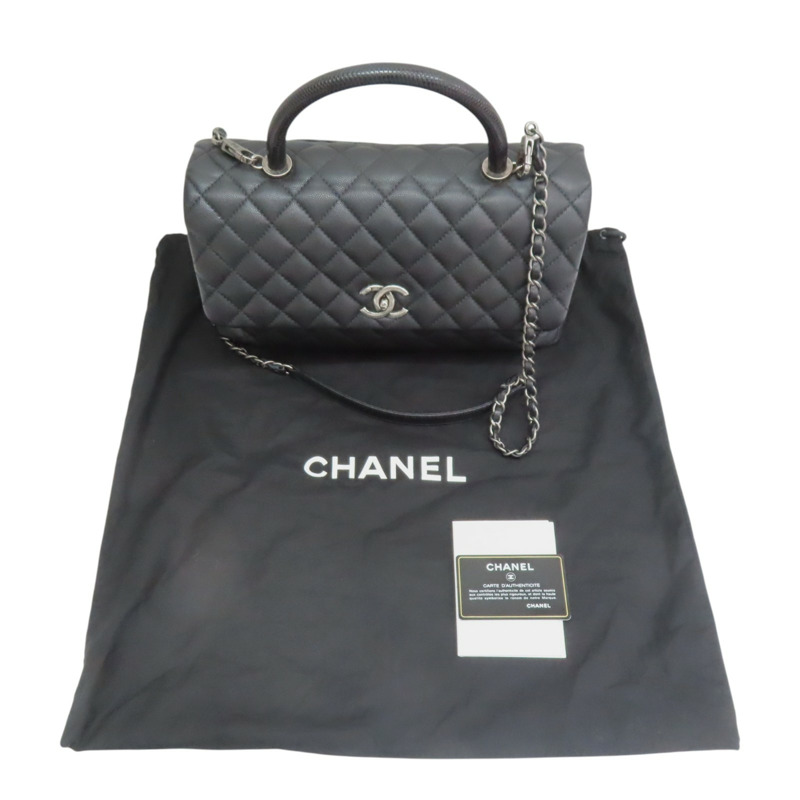 黑色牛皮 Coco Handle 兩用包 A92992【CHANEL 香奈兒】 A92992-12