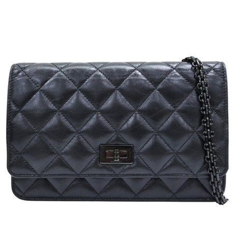 黑色 羊皮 So Black 2.55 Woc 肩背包【CHANEL 香奈兒】 A70328