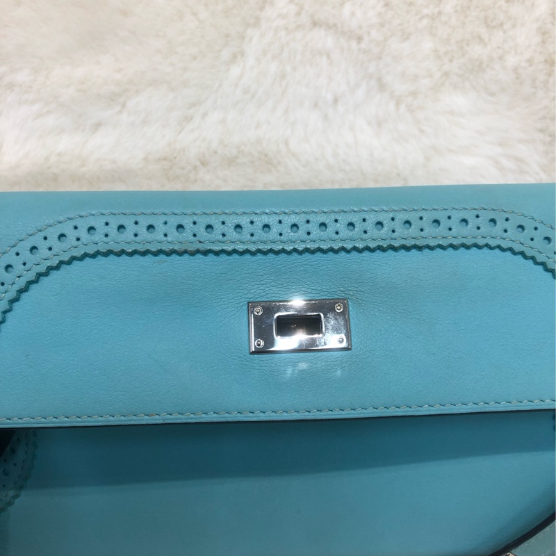Hermes Blue Atoll Kelly Ghillies Wallet XC421-11
