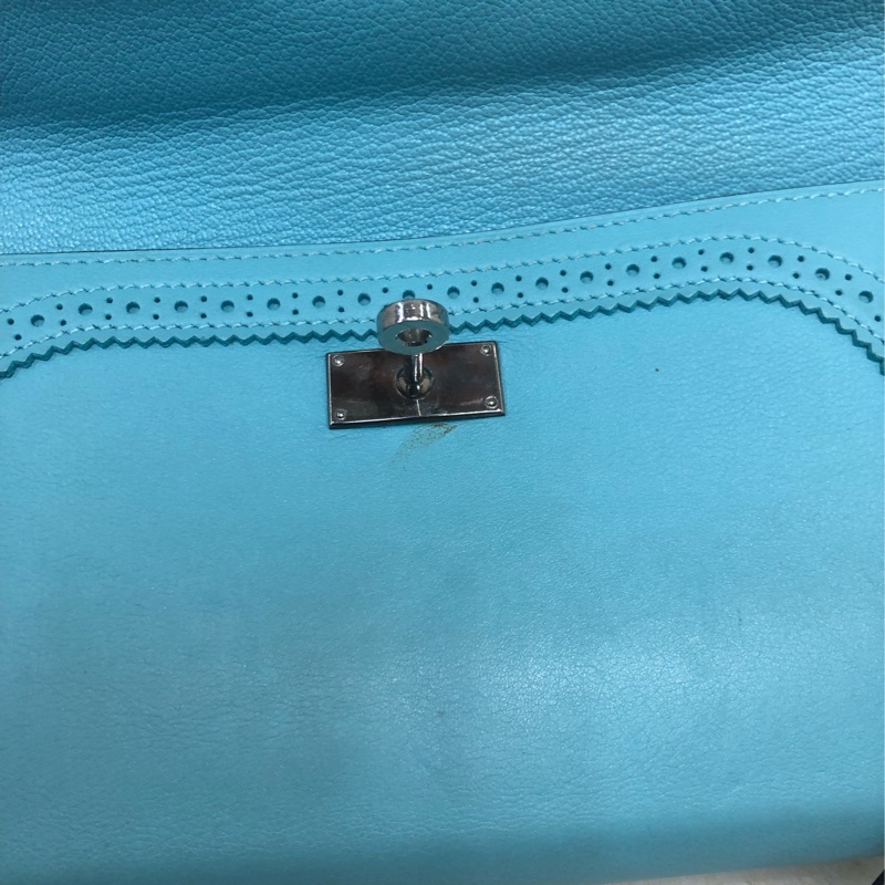 Hermes Blue Atoll Kelly Ghillies Wallet XC421-12