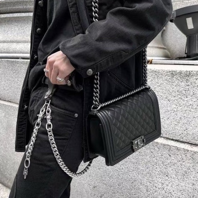 CHANEL香奈兒Leboy25單肩斜挎鏈條包💃🏻💃🏻-5