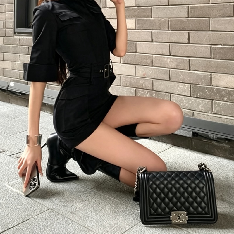 CHANEL香奈兒Leboy25單肩斜挎鏈條包💃🏻💃🏻-19