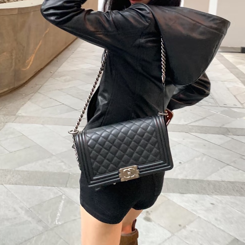 CHANEL香奈兒Leboy25單肩斜挎鏈條包💃🏻💃🏻-31
