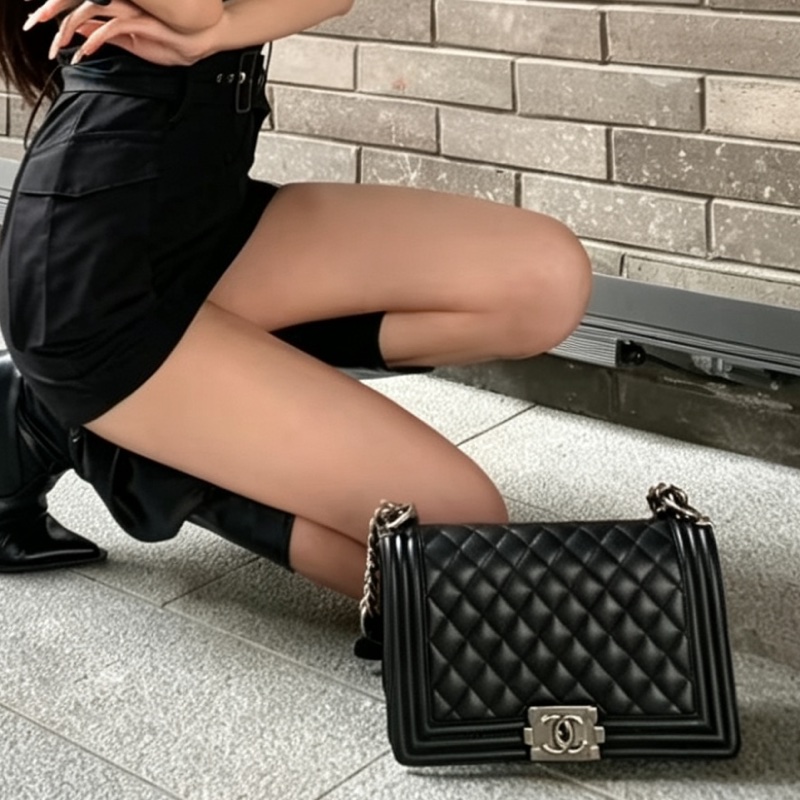 CHANEL香奈兒Leboy25單肩斜挎鏈條包💃🏻💃🏻-36