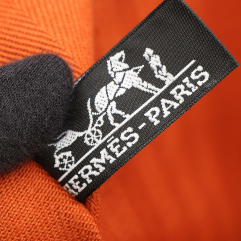 HERMES Valparaiso 中型 Potiron 手提包 Toile V 形皮革 橙色 二手 SHW-3