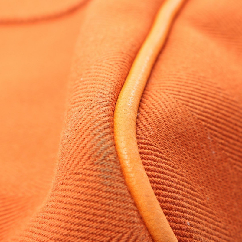 HERMES Valparaiso 中型 Potiron 手提包 Toile V 形皮革 橙色 二手 SHW-4