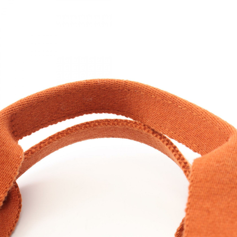 HERMES Valparaiso 中型 Potiron 手提包 Toile V 形皮革 橙色 二手 SHW-6