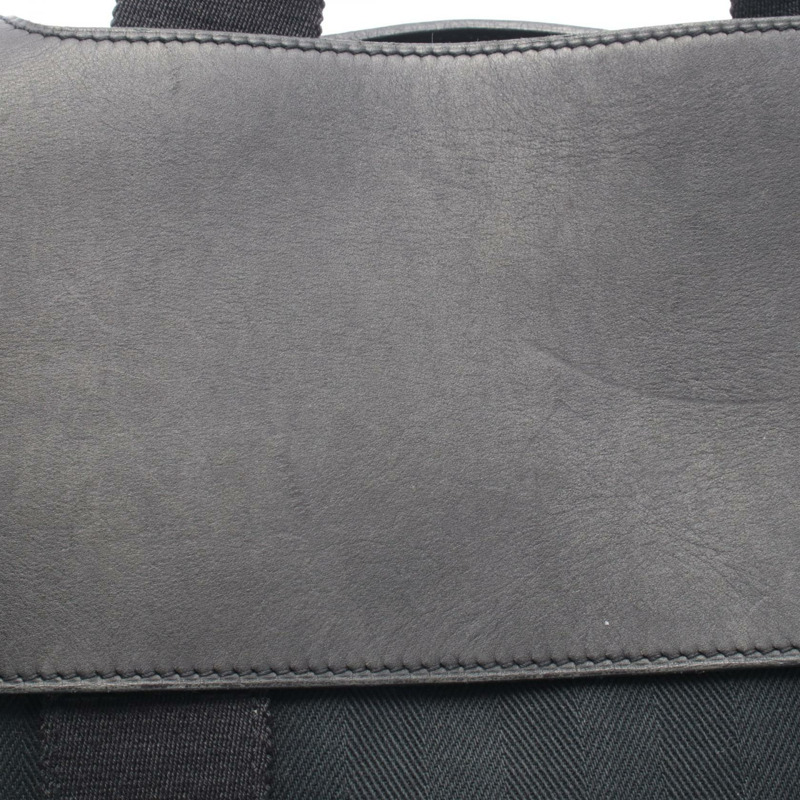 愛馬仕 Valparaiso MM 手提包，人字帆布皮革，黑色，SHW，二手女士-7