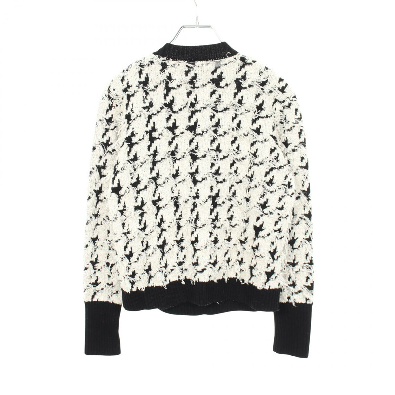 Christian Dior 千鳥格紋針織套組開襟衫，羊毛棉混紡，二手 #F36-1