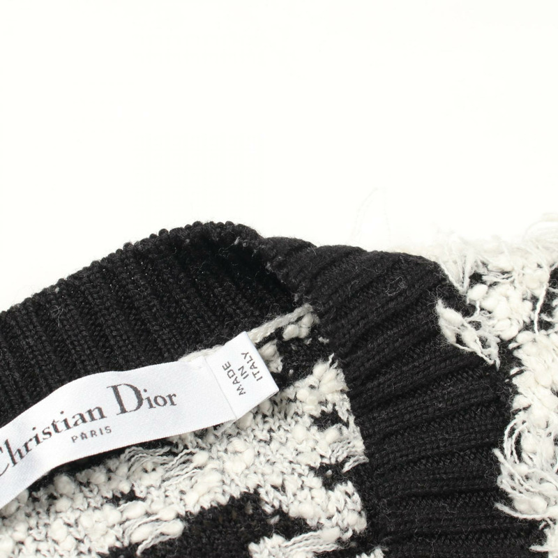 Christian Dior 千鳥格紋針織套組開襟衫，羊毛棉混紡，二手 #F36-6