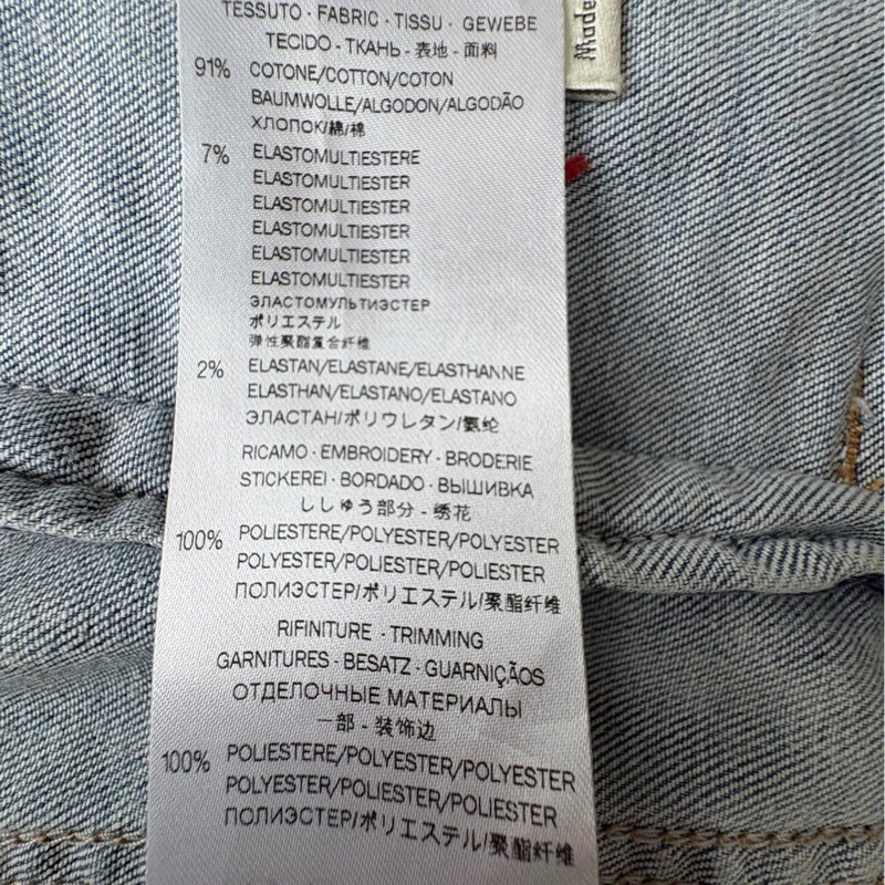 Gucci 古馳 淺藍色水洗做舊虎頭刺繡鉚釘設計牛仔外套 重工款-11