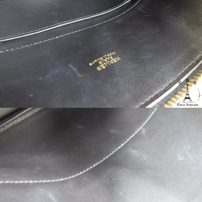 【巴黎站二手名牌專賣店】＊現貨＊HERMES 愛馬仕 真品＊C刻BOLIDE 25黑色金釦牛皮柏莉包 手提肩背斜背包-7