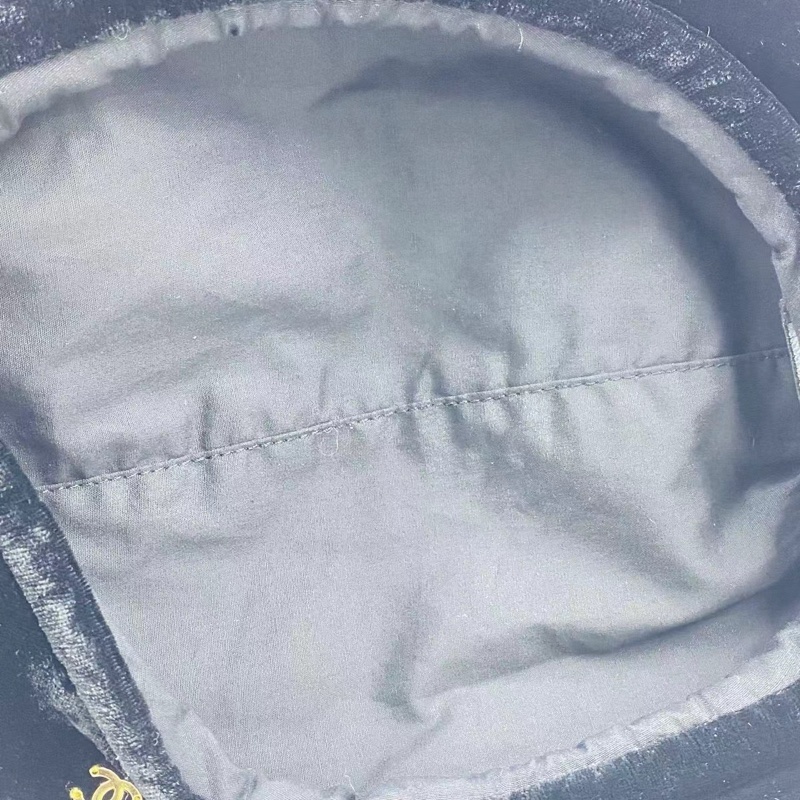 chanel香奈兒全新黑色貝蕾帽s號-5