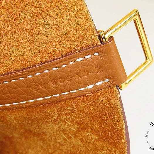 【巴黎站二手名牌專賣店】＊現貨＊HERMES 愛馬仕 真品＊Z刻 PICOTIN 22 金棕皮革金釦手提包 菜籃子-4