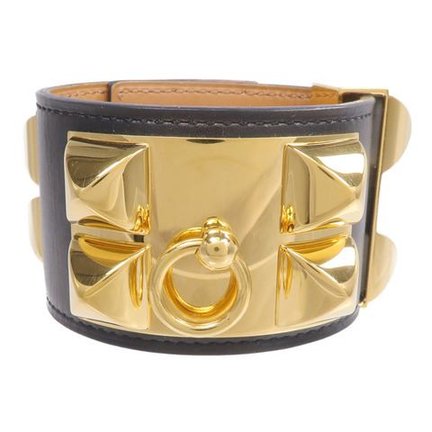 HERMES Box Calf皮革Collier de Chein Bracelet手帶