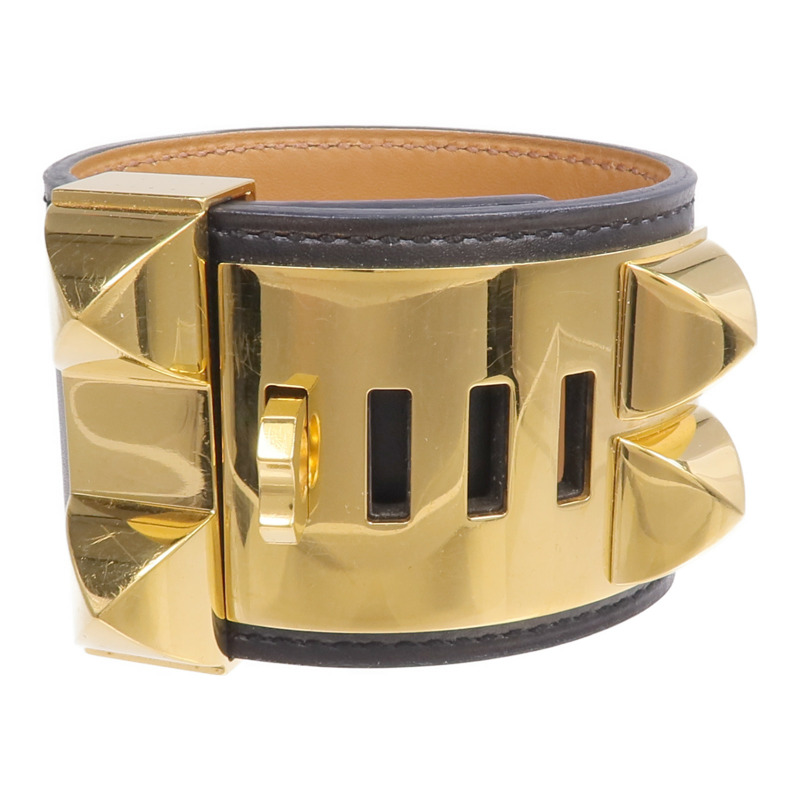 HERMES Box Calf皮革Collier de Chein Bracelet手帶-2