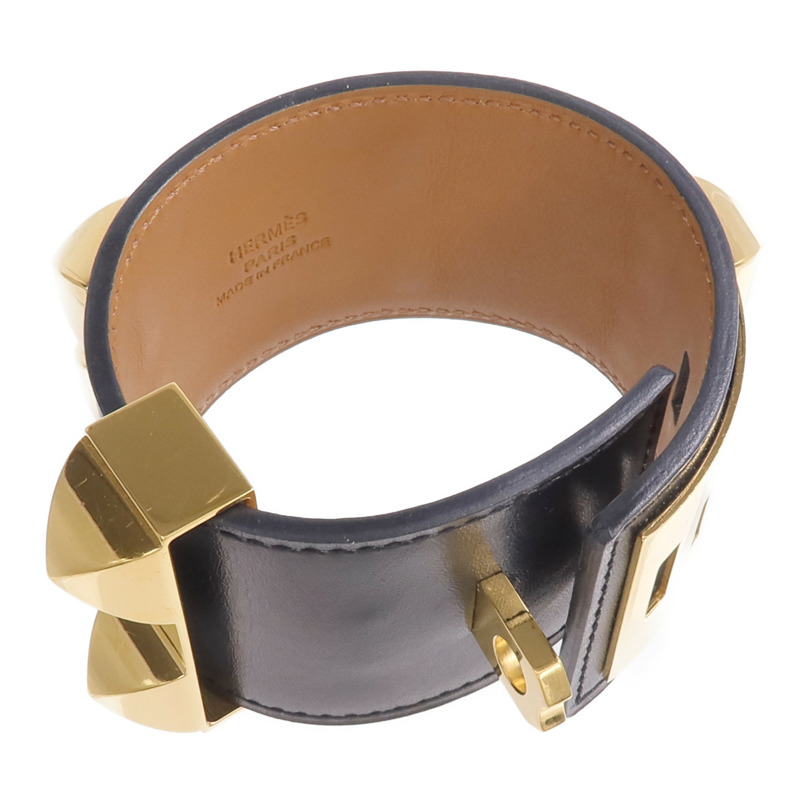 HERMES Box Calf皮革Collier de Chein Bracelet手帶-4