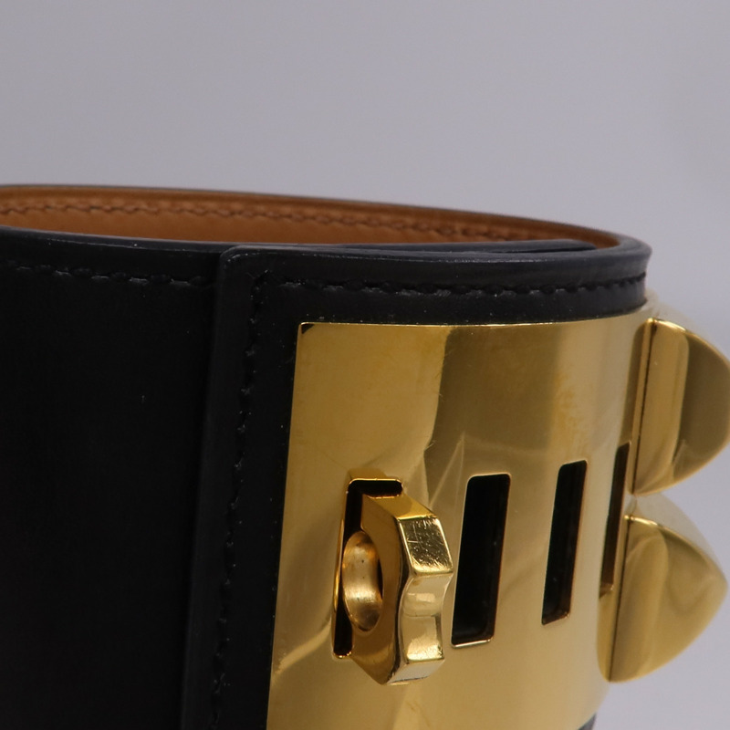HERMES Box Calf皮革Collier de Chein Bracelet手帶-9
