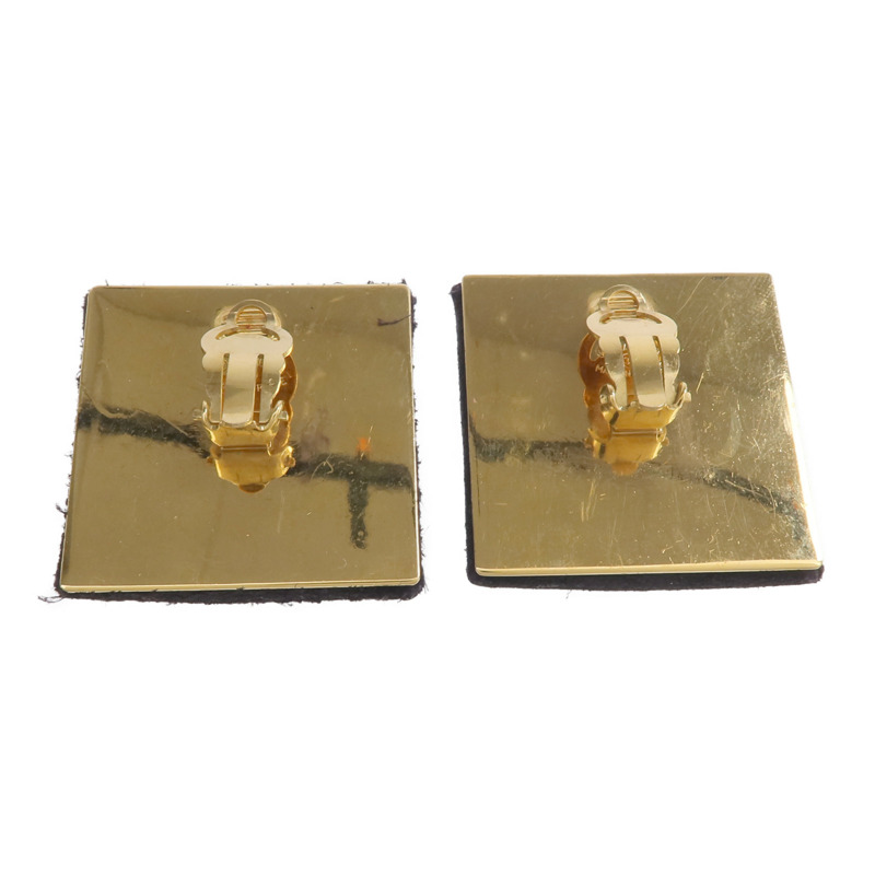 CHANEL 麂皮皮革/金屬Earrings耳環-1