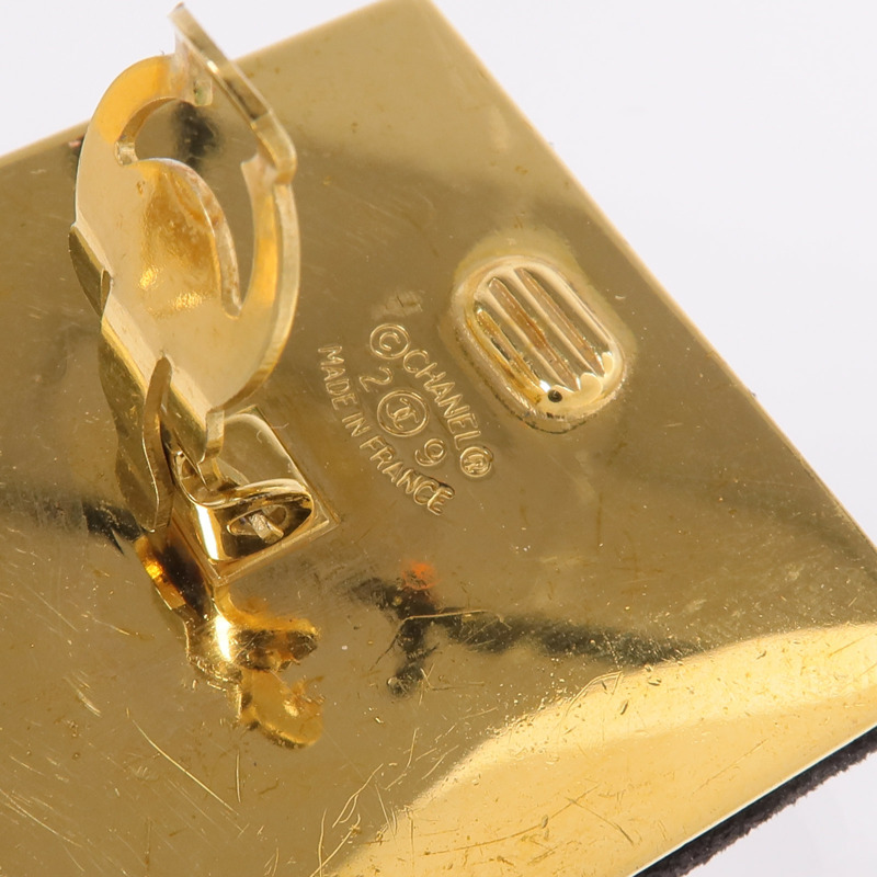 CHANEL 麂皮皮革/金屬Earrings耳環-4