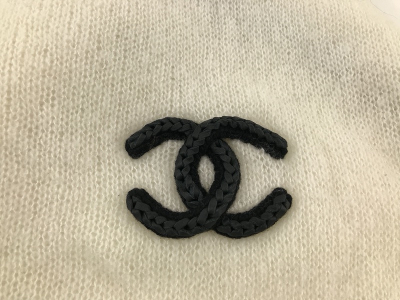 chanel香奈兒羊絨圍巾米白色-3