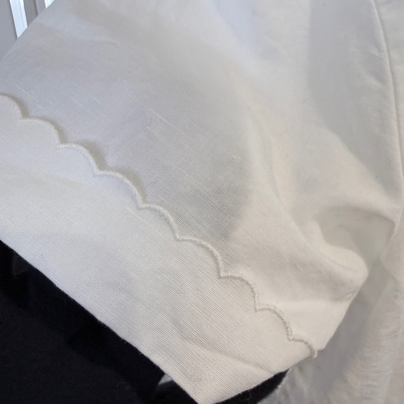 MiuMiu✨25ss秀款白色褶皺花邊一套 (上身襯衫+裙) 尺寸38-16