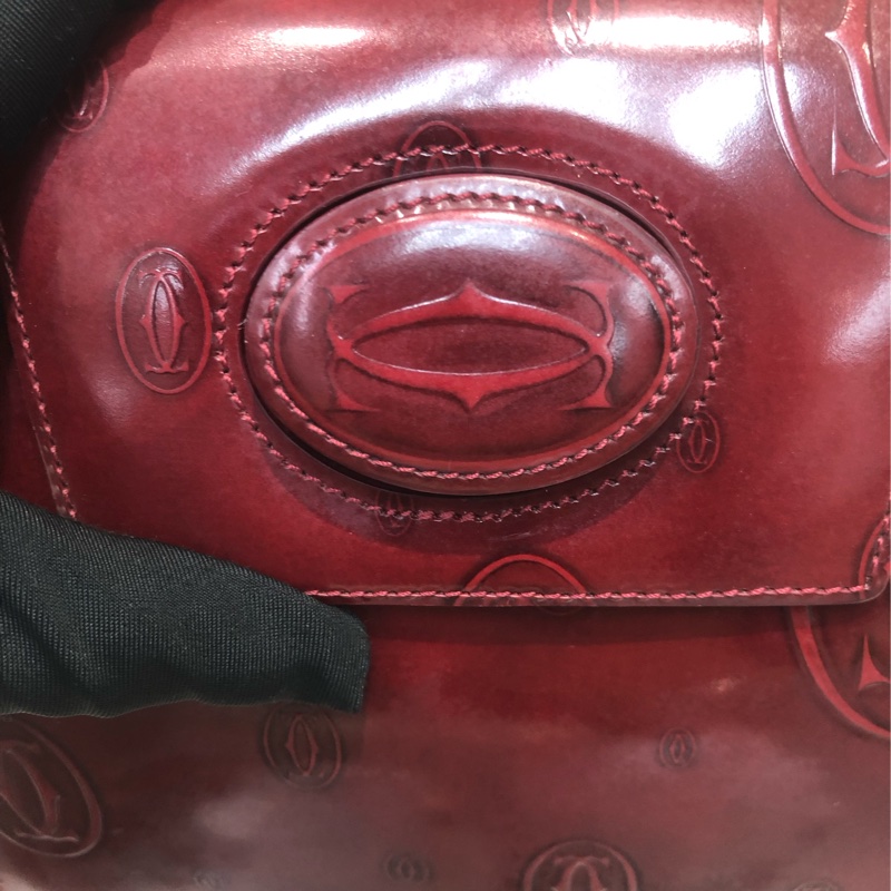 Cartier 紅色亮皮 Logo 背囊 XC417-8