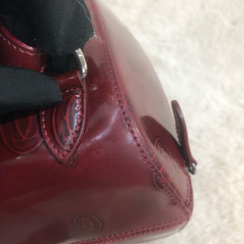 Cartier 紅色亮皮 Logo 背囊 XC417-14