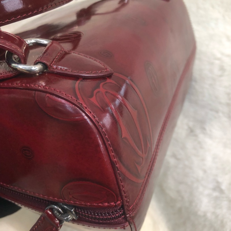 Cartier 紅色亮皮 Logo 背囊 XC417-15
