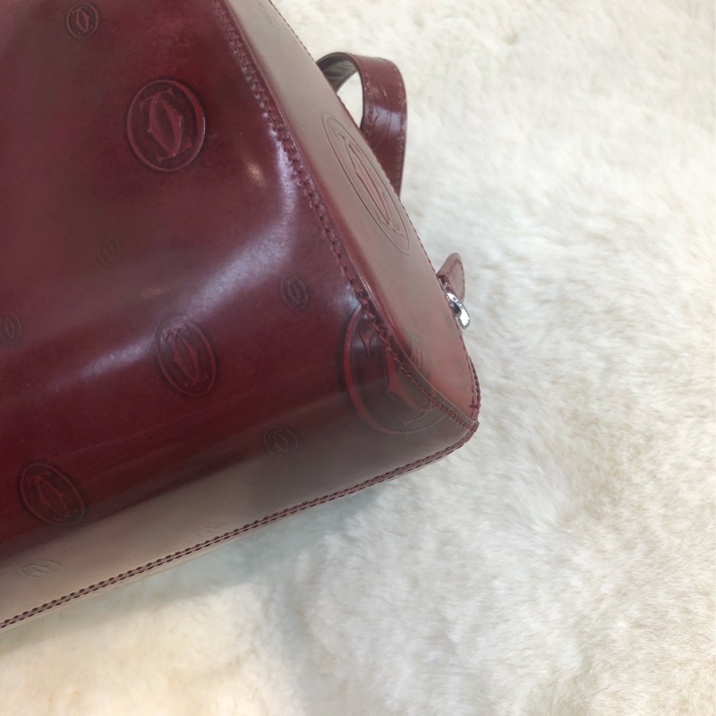 Cartier 紅色亮皮 Logo 背囊 XC417-16