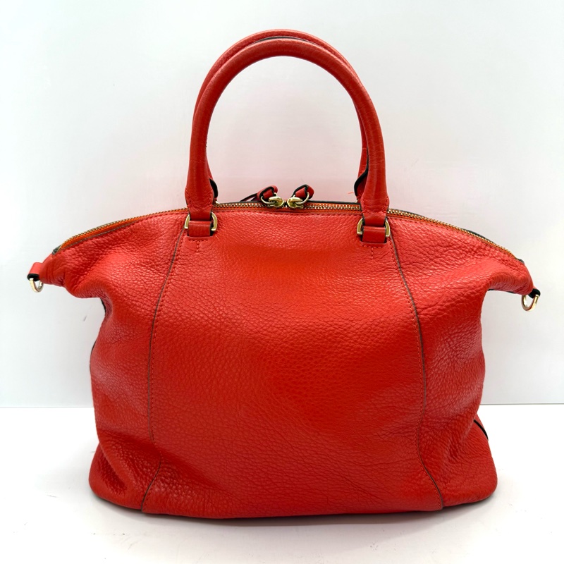 TORY BURCH 橘色牛皮手提斜背2WAY包-1