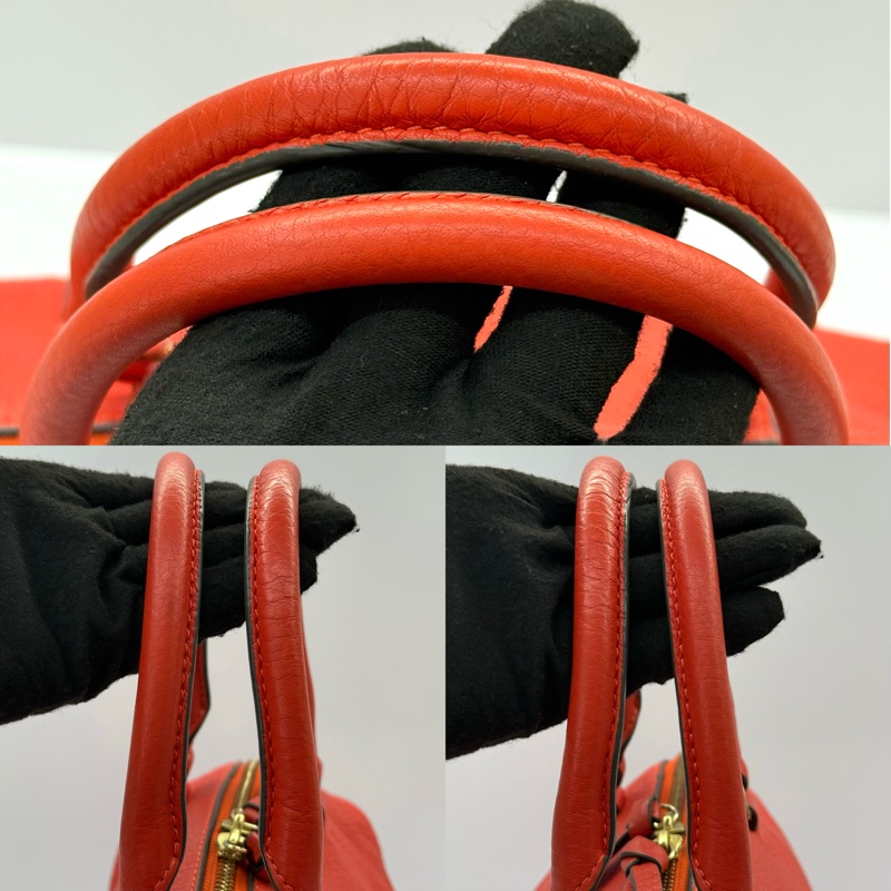 TORY BURCH 橘色牛皮手提斜背2WAY包-5