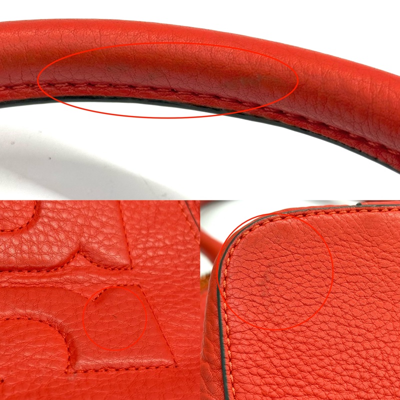 TORY BURCH 橘色牛皮手提斜背2WAY包-8