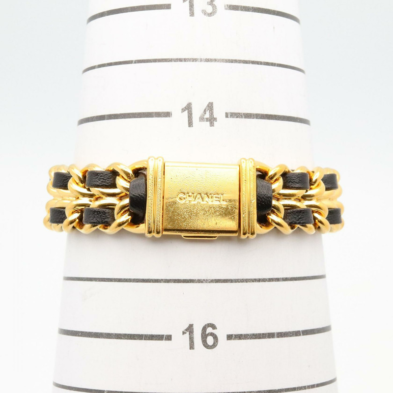 黑色錶盤 鍍金 皮革錶帶 Premiere M 石英腕錶【CHANEL 香奈兒】 H0001-6