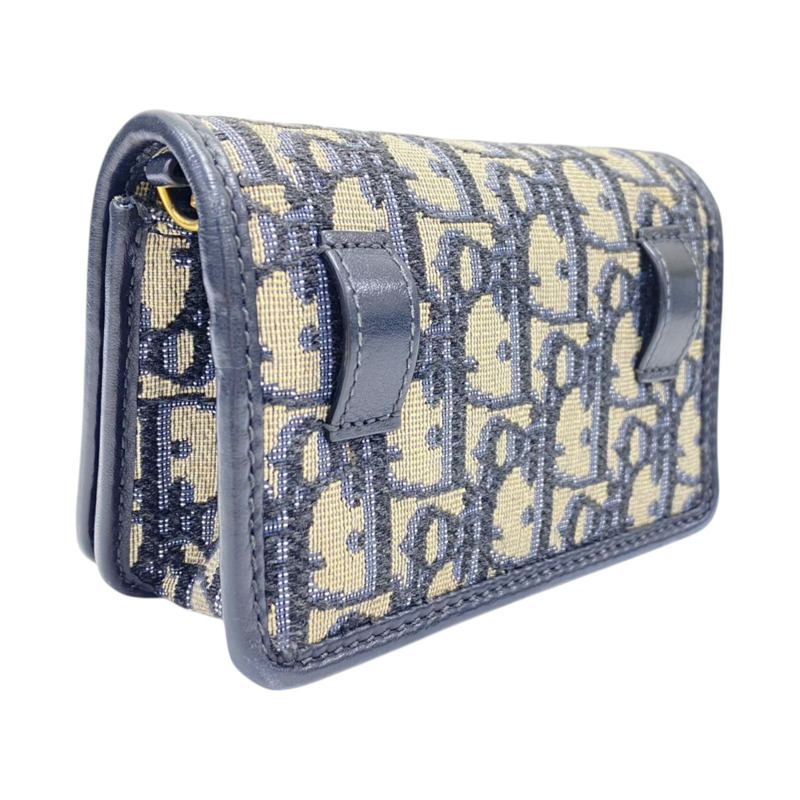 藍色 緹花帆布 Montaigne 30 Nano 肩背包【Dior 迪奧】-1